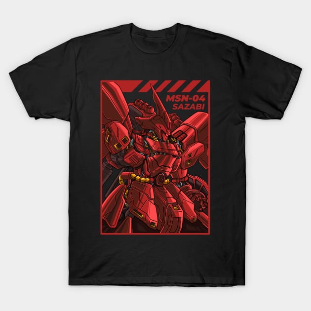 Sazabi MSN-04 Gundam T-Shirt by garistipis